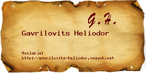 Gavrilovits Heliodor névjegykártya